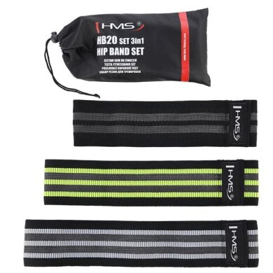 HMS Fitnessband HB20 Set 3in1 Hip Bands - 3 Stück