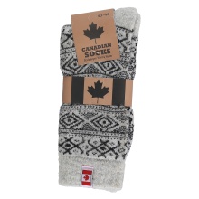 HomeOfSocks Wollsocken Flag Canada biege/schwarz - 1 Paar