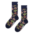 Happy Socks Tagessocke Crew Gingerbread Cookies (Lebkuchen) navyblau/braun - 1 Paar