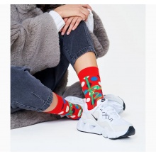 Happy Socks Tagessocke Crew Christmas Gift (Weihnachtsgeschenk) rot - 1 Paar