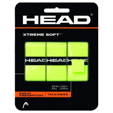 Head Overgrip Xtreme Soft 0.5mm (Allound/glatt/gelocht/griffig) gelb 3er