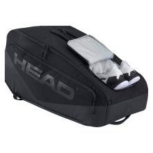 Head Tennis-Racketbag Djokovic Pro X Racquet Bag XL (Schlägertasche, 3 Hauptfächer) 2025 schwarz 12er