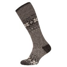 HomeOfSocks Kniestrümpfe Norway Wintermuster grau - 1 Paar