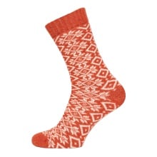 HomeOfSocks Wollsocke Hygge Wintermuster orange Damen - 1 Paar