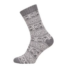 HomeOfSocks Wollsocke Hygge (Wolle, Skandinavisch Design) grau - 1 Paar