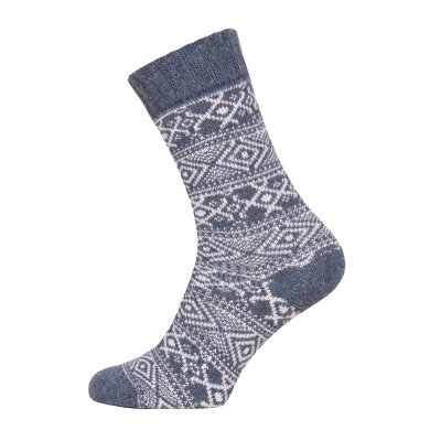 HomeOfSocks Wollsocke Hygge (Wolle, Skandinavisch Design) jeansblau - 1 Paar