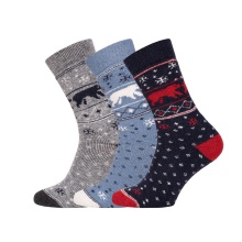 HomeOfSocks Wollsocken Hygge Ice Bear grau - 1 Paar