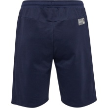 hummel Freizeithose Bermuda hmlMOVE Grid Cotton Shorts (Baumwolle) kurz marineblau Herren