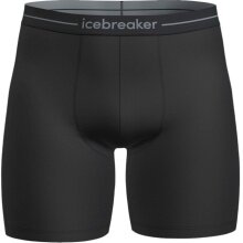 Icebreaker Boxershort Anatomica Long 150 (Merinowolle, längerer Schnitt) Unterwäsche schwarz Herren