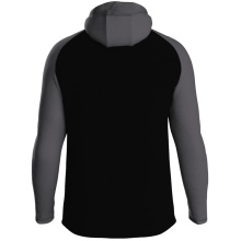 JAKO Kapuzenjacke Iconic (Polyester-Fleece, Seitentaschen mit Reißverschluss) schwarz/anthrazitgrau Kinder