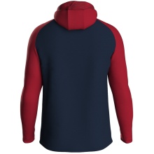 JAKO Kapuzenjacke Iconic (Polyester-Fleece, Seitentaschen mit Reißverschluss) marineblau/rot Kinder