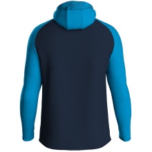 JAKO Kapuzenjacke Iconic (Polyester-Fleece, Seitentaschen mit Reißverschluss) marineblau/hellblau/gelb Kinder