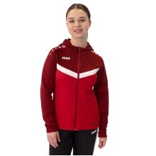 JAKO Kapuzenjacke Iconic (Polyester-Fleece, Seitentaschen mit Reißverschluss) rot/weinrot Damen