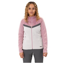 JAKO Kapuzenjacke Iconic (Polyester-Fleece, Seitentaschen mit Reißverschluss) hellgrau/pink/anthrazitgrau Damen