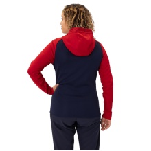 JAKO Kapuzenjacke Iconic (Polyester-Fleece, Seitentaschen mit Reißverschluss) marineblau/rot Damen