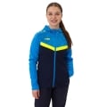 JAKO Kapuzenjacke Iconic (Polyester-Fleece, Seitentaschen mit Reißverschluss) marineblau/hellblau/gelb Damen