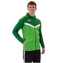 JAKO Kapuzenjacke Iconic (Polyester-Fleece, Seitentaschen mit Reißverschluss) grün/dunkelgrün Herren