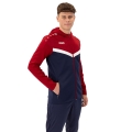 JAKO Kapuzenjacke Iconic (Polyester-Fleece, Seitentaschen mit Reißverschluss) marineblau/rot Herren