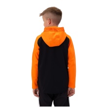 JAKO Kapuzenjacke Iconic (Polyester-Fleece, Seitentaschen mit Reißverschluss) schwarz/neonorange Kinder