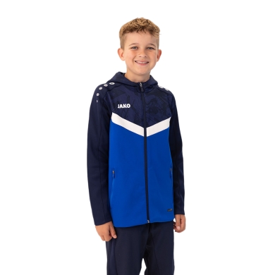 JAKO Kapuzenjacke Iconic (Polyester-Fleece, Seitentaschen mit Reißverschluss) royalblau/marineblau Kinder