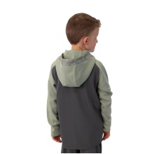 JAKO Kapuzenjacke Iconic (Polyester-Fleece, Seitentaschen mit Reißverschluss) anthrazitgrau/mintgrün Kinder