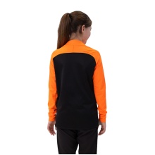 JAKO Langarmshirt Ziptop Iconic (angenehmer Tragekomfort) schwarz/neonorange Kinder