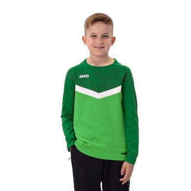 JAKO Sport-Langarmshirt Sweat Iconic (Polyester-Stretch-Fleece) grün/dunkelgrün Kinder