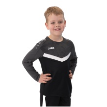 JAKO Sport-Langarmshirt Sweat Iconic (Polyester-Stretch-Fleece) schwarz/anthrazitgrau Kinder