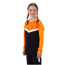 JAKO Sport-Langarmshirt Sweat Iconic (Polyester-Stretch-Fleece) schwarz/naonorange Kinder