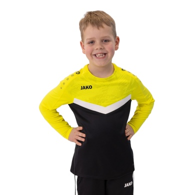 JAKO Sport-Langarmshirt Sweat Iconic (Polyester-Stretch-Fleece) schwarz/gelb Kinder