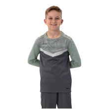 JAKO Sport-Langarmshirt Sweat Iconic (Polyester-Stretch-Fleece) anthrazitgrau/mintgrün Kinder