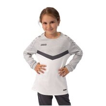 JAKO Sport-Langarmshirt Sweat Iconic (Polyester-Stretch-Fleece) weiss/grau/anthrazitgrau Kinder