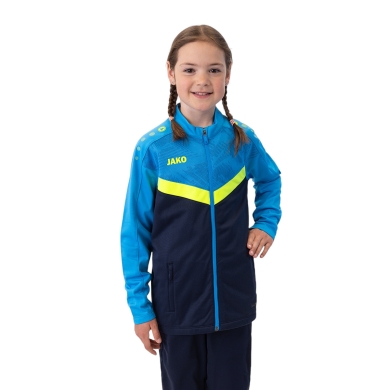 JAKO Polyesterjacke Iconic (100% rec. Polyester) marineblau/hellblau/gelb Kinder