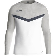 JAKO Sport-Langarmshirt Sweat Iconic (Polyester-Stretch-Fleece) weiss/grau/anthrazitgrau Kinder