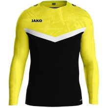 JAKO Sport-Langarmshirt Sweat Iconic (Polyester-Stretch-Fleece) schwarz/gelb Kinder