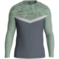 JAKO Sport-Langarmshirt Sweat Iconic (Polyester-Stretch-Fleece) anthrazitgrau/mintgrün Kinder