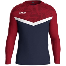 JAKO Sport-Langarmshirt Sweat Iconic (Polyester-Stretch-Fleece) marineblau/rot Kinder
