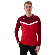 JAKO Sport-Langarmshirt Sweat Iconic (Polyester-Stretch-Fleece) rot/weinrot Herren