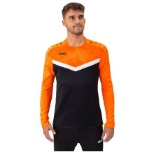 JAKO Sport-Langarmshirt Sweat Iconic (Polyester-Stretch-Fleece) schwarz/neonorange Herren