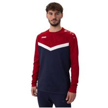 JAKO Sport-Langarmshirt Sweat Iconic (Polyester-Stretch-Fleece) marineblau/rot Herren