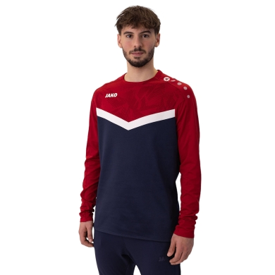 JAKO Sport-Langarmshirt Sweat Iconic (Polyester-Stretch-Fleece) marineblau/rot Herren