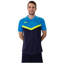 JAKO Sport-Polo Iconic (Polyester-Micro-Mesh) marineblau/hellblau/gelb Herren