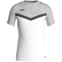 JAKO Sport-Tshirt Iconic (Polyester-Micro-Mesh) weiss/hellgrau/anthrazitgrau Kinder