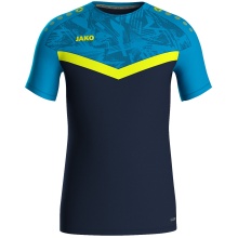 JAKO Sport-Tshirt Iconic (Polyester-Micro-Mesh) marineblau/hellblau/gelb Kinder
