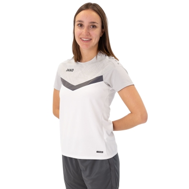 JAKO Sport-Tshirt Iconic (Polyester-Micro-Mesh) weiss/hellgrau/anthrazitgrau Damen