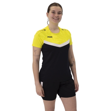 JAKO Sport-Tshirt Iconic (Polyester-Micro-Mesh) schwarz/gelb Damen