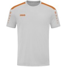 JAKO Sport-Tshirt Trikot Power (Polyester-Interlock, strapazierfähig) hellgrau/orange Kinder