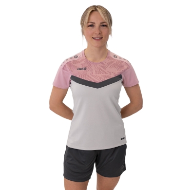 JAKO Sport-Shirt Iconic (Polyester-Micro-Mesh) hellgrau/pink/anthrazitgrau Damen