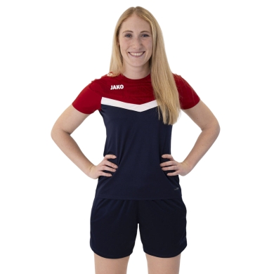 JAKO Sport-Shirt Iconic (Polyester-Micro-Mesh) marineblau/rot Damen