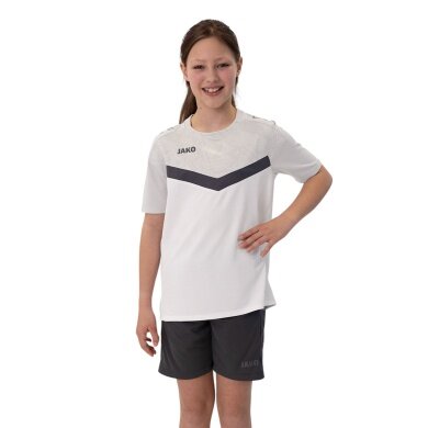 JAKO Sport-Tshirt Iconic (Polyester-Micro-Mesh) weiss/hellgrau/anthrazitgrau Kinder